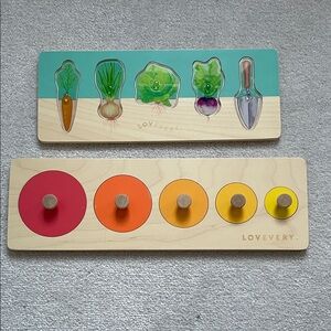 Lovevery Wooden Puzzle Set - Colorful Learning Toy